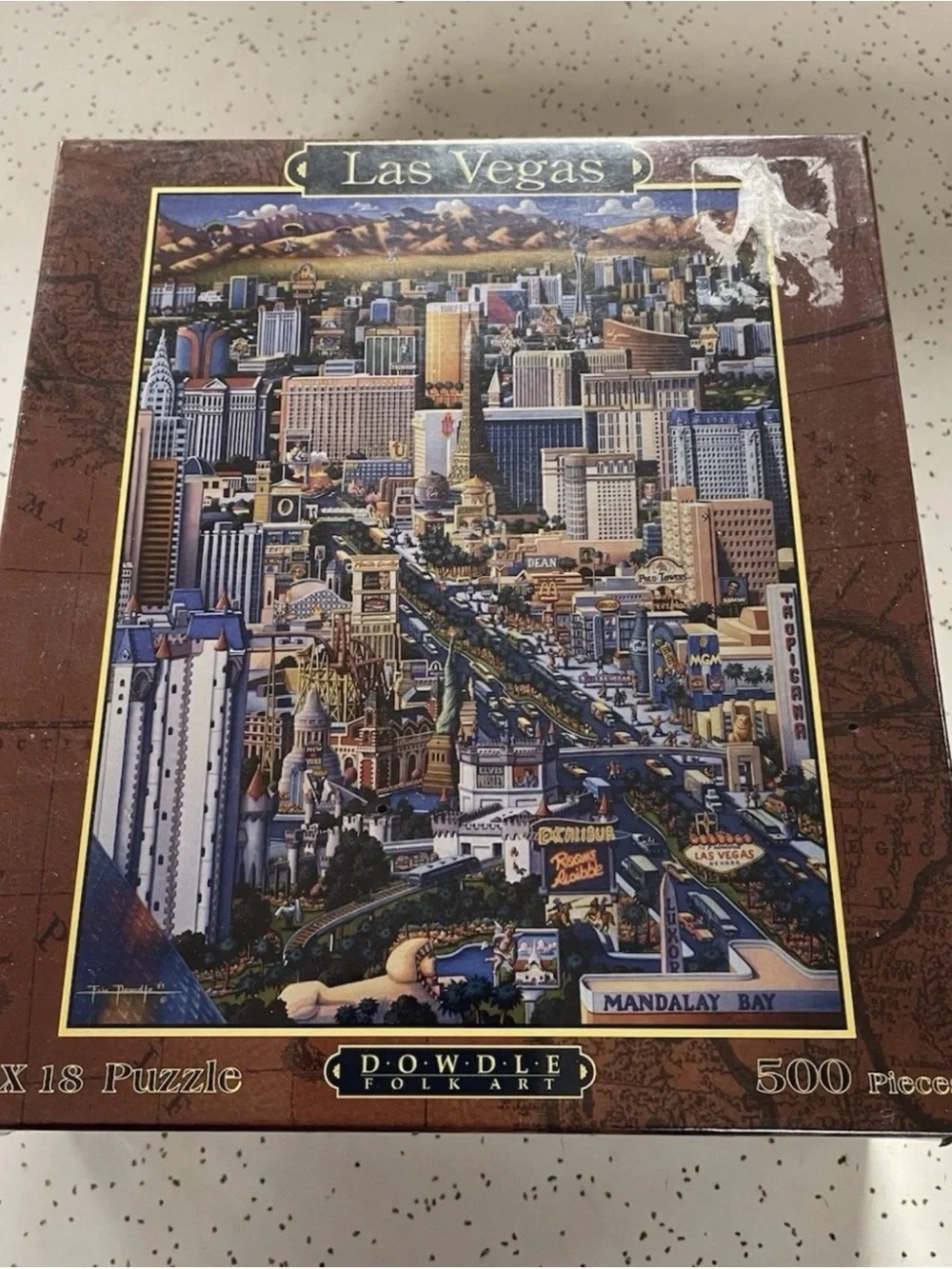 Dowdle Folk Art Puzzle~Las Vegas~500 Pieces~18